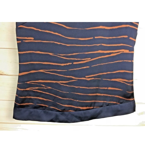 Select Woman Blue & Brown Striped Sleeveless Top Sz S - Picture 4 of 7